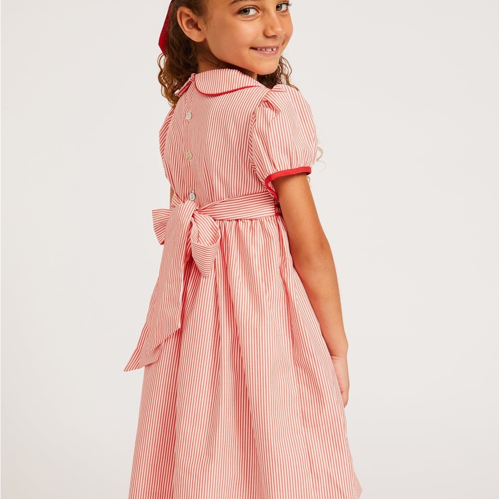 Lallie Alexis Red and White Striped Smocked Dress - Picture 3 of 11